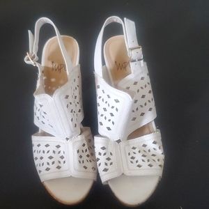 Cute white corked heels/ sandals